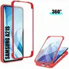 PROSHOP Coque Pour Samsung A21S (6.5") Rouge Intégrale Protection 360 degré Bordure renforcée Anti-Rayure Rigide