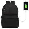 (#78) Laptop Shoulders Bag Backpack with External USB Charging Port,For 15.6 inch and Below Macbook(Black)