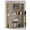 Non communiqué Bibliotheque coloris chene cambrian/effet textile - Longueur 129 x Profondeur 32.8 x Hauteur 174 cm -PEGANE-