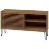 Non communiqué Meuble TV avec 1 porte coulissante coloris Chene Buriti -longueur 120 x profondeur 33 x hauteur 65 cm -PEGANE-