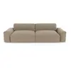 Sia Home Canapé 3 places tissu tramé toucher doux taupe 220cm