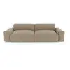 Sia Home Canapé 4 places tissu tramé toucher doux taupe 240cm