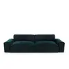 Sia Home Canapé 4 places velours bleu paon 240cm