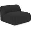 Sia Home Fauteuil sans accoudoirs en tissu bouclette noir