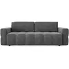 Sia Home Canapé 4 places convertible coffre noyer velours gris graphite