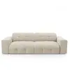 SIA HOME Canapé 4 places velours crème 230cm TU