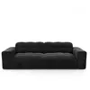 Sia Home Canapé 4 places velours noir 230cm