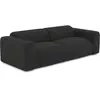 Sia Home Canapé 3 places tissu bouclette noir 205cm