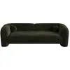 Sia Home Canapé 3 places velours à motifs kaki 226cm