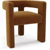 Sia Home - Fauteuil de salle à manger Celia Tissu tramé terracotta - 6...
