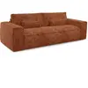 Premium Interiors Canapé convertible express 4 places en velours gaufré terracotta