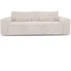 Premium Interiors Canapé convertible express 4 places en velours gaufré crème