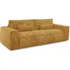 Premium Interiors Canapé convertible express 4 places en velours gaufré moutarde