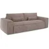 Premium Interiors Canapé convertible express 4 places en velours gaufré taupe