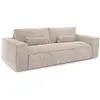 Premium Interiors Canapé convertible express 4 places en velours gaufré beige