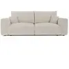 Canapé convertible coffre 4 places tissu tramé toucher doux crème