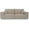 Canapé convertible express 3 places en tissu tramé toucher doux beige