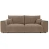 Canapé convertible express 3 places en tissu tramé toucher doux marron