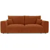 Canapé convertible express 3 places en tissu toucher doux terracotta
