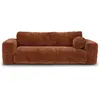 Canapé convertible avec coffre 4 places en velours texturé terracotta