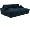 Canapé modulable 4 places en velours bleu nuit