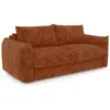 Premium Interiors Canapé convertible express 3 places en velours gaufré terracotta