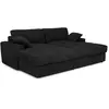 Premium Interiors Canapé modulable 4 places en velours côtelé xxl noir