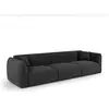 Canapé 4 places 4 places en tissu tramé toucher doux  anthracite foncé