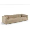 Canapé 4 places 4 places en velours à motifs beige taupe