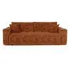 Canapé convertible express 4 places en velours gaufré terracotta