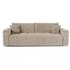 Canapé convertible express 4 places en velours gaufré beige