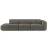 Canapé droit 5 places velours à motifs gris 310cm MYRA
