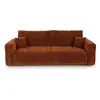 Canapé convertible avec coffre 4 places en tissu tramé doux terracotta