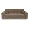 Canapé convertible coffre 4 places en tissu tramé toucher doux marron