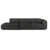 Canapé droit 5 places bouclette anthracite foncé 310cm MYRA