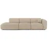 Canapé droit 5 places velours côtelé beige 310cm MYRA
