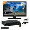 Antarion Pack tv led 16" 40cm téléviseur hd + récepteur tntsat avec carte valable 4ans
