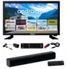 ANTARION Pack tv led 22" 55cm smart tv camping 12v + barre de son compacte