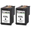COMETE- 62XL - 2 Cartouches d'encre compatibles avec HP 62 XL - Noir -...