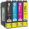 COMETE - T0615 - 4 Cartouches d'encre Compatible EPSON T061 - Noir et ...