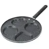 Poele a pancakes 24cm, poêle antiadhésive à 4 trous pour crêpe à l'ome...