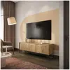Meuble TV 4 portes 167 cm LENARA avec tasseaux et LED Bobochic