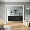 Buffet Bobochic Buffet 4 portes 193 cm lenara avec tasseaux et led Noir