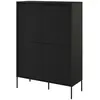 Bobochic buffet haut 4 portes 100 cm lenara avec tasseaux et led noir