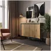 Buffet 2 portes 100 cm LENARA avec tasseaux et LED Bobochic
