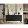 Buffet Bobochic Buffet 2 portes 166 cm lenara avec tasseaux et led Noir