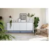 Buffet 4 portes 193 cm LENARA avec tasseaux et LED Blanc   BOBOCHIC TU