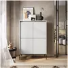 Bobochic buffet haut 4 portes 100 cm lenara avec tasseaux et led blanc