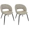 Bobochic lot de 2 chaises domi tissu chiné DOMI