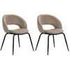 Lot de 2 chaises DOMI tissu velours marron clair BOBOCHIC